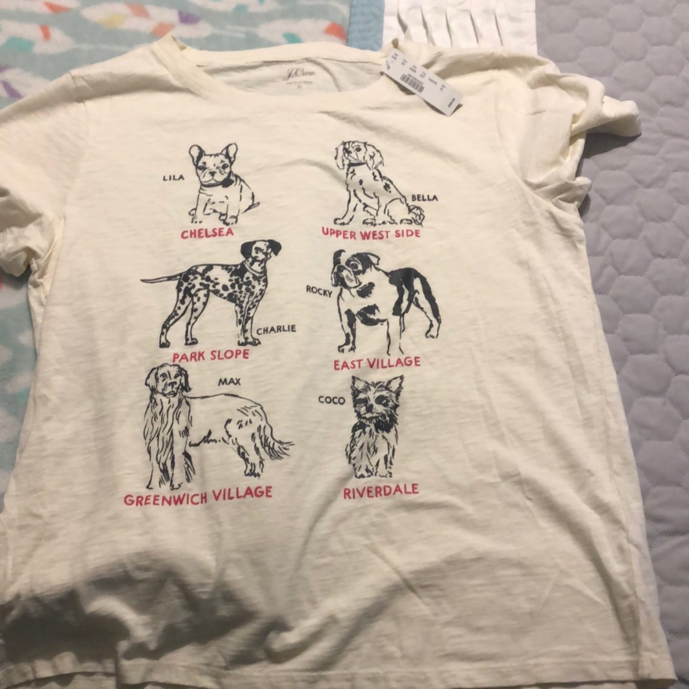 NWT! Women’s J. Crew New York Dog T-shirt Size XL